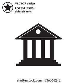 building with columns symbol vector illustration