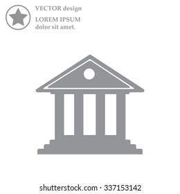 building with columns symbol vector illustration