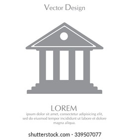 building with columns symbol vector illustration