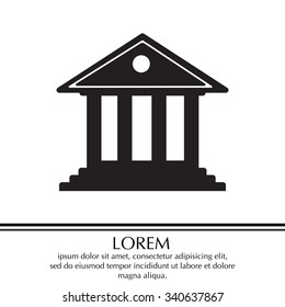 building with columns symbol vector illustration