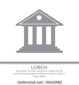 building with columns symbol vector illustration