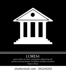 building with columns symbol vector illustration