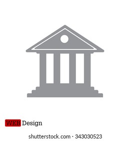 building with columns symbol vector illustration
