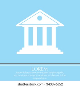 building with columns symbol vector illustration