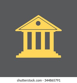 building with columns symbol vector illustration