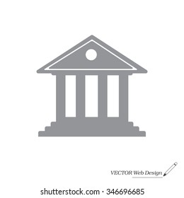 building with columns symbol vector illustration