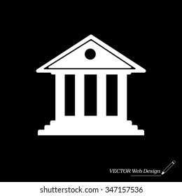 building with columns symbol vector illustration