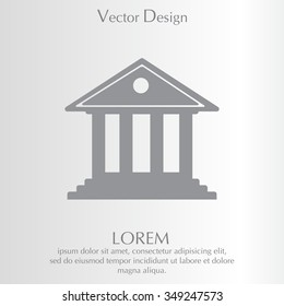 building with columns symbol vector illustration