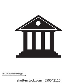building with columns symbol vector illustration