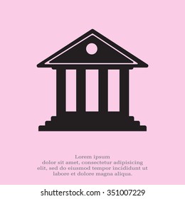 building with columns symbol vector illustration