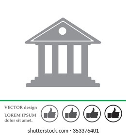 building with columns symbol vector illustration