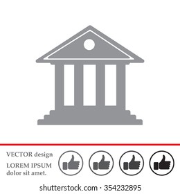 building with columns symbol vector illustration