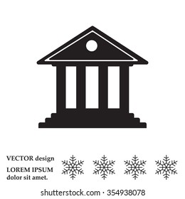 building with columns symbol vector illustration
