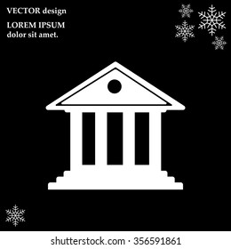 building with columns symbol vector illustration