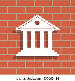 building with columns symbol vector illustration