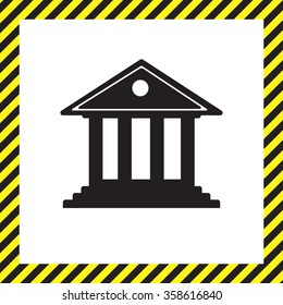 building with columns symbol vector illustration
