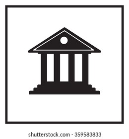building with columns symbol vector illustration