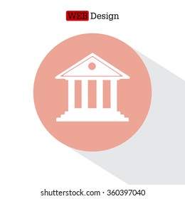building with columns symbol vector illustration