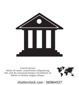 building with columns symbol vector illustration