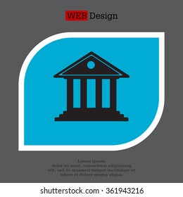 building with columns symbol vector illustration
