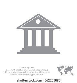 building with columns symbol vector illustration