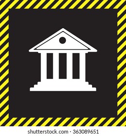 building with columns symbol vector illustration