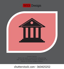 building with columns symbol vector illustration