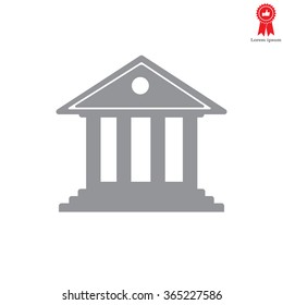 building with columns symbol vector illustration