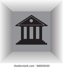 building with columns symbol vector illustration