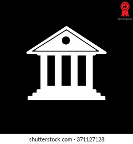 building with columns symbol vector illustration