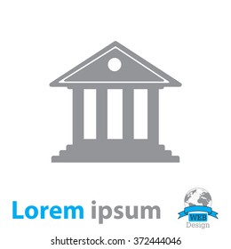 building with columns symbol vector illustration