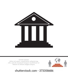 building with columns symbol vector illustration