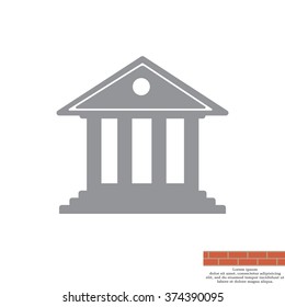 building with columns symbol vector illustration