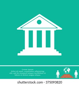 building with columns symbol vector illustration