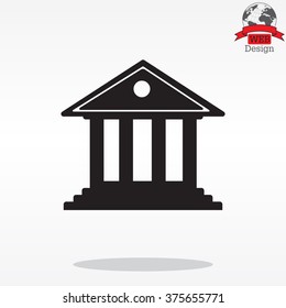 building with columns symbol vector illustration