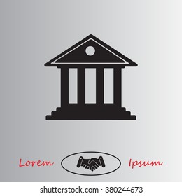 building with columns symbol vector illustration
