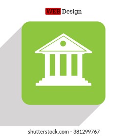building with columns symbol vector illustration
