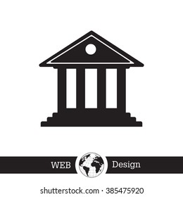 building with columns symbol vector illustration