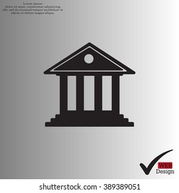 building with columns symbol vector illustration
