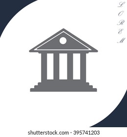 building with columns symbol vector illustration