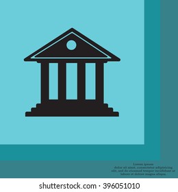 building with columns symbol vector illustration