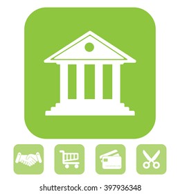 building with columns symbol vector illustration