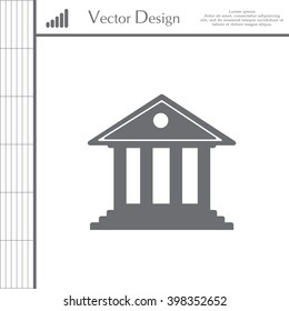 building with columns symbol vector illustration