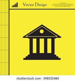 building with columns symbol vector illustration