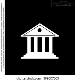 building with columns symbol vector illustration