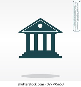 building with columns symbol vector illustration