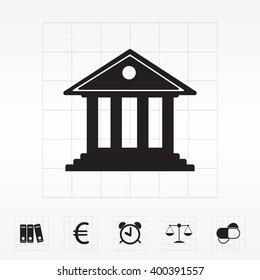 building with columns symbol vector illustration