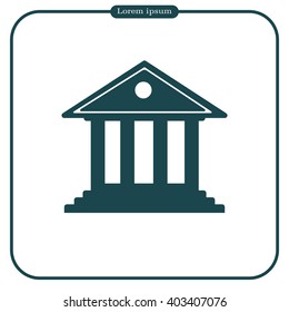 building with columns symbol vector illustration