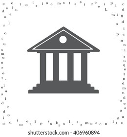 building with columns symbol vector illustration