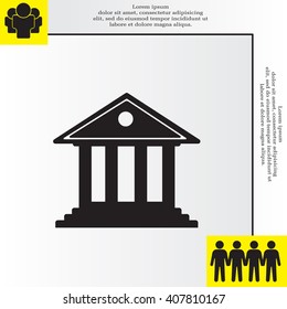 building with columns symbol vector illustration